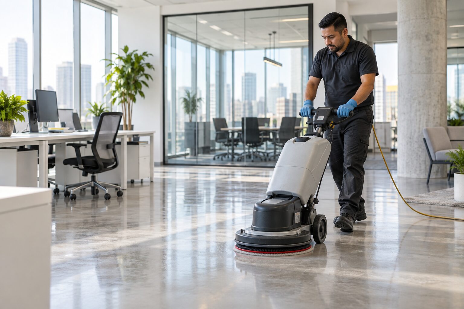 A house cleaning companies professional at work