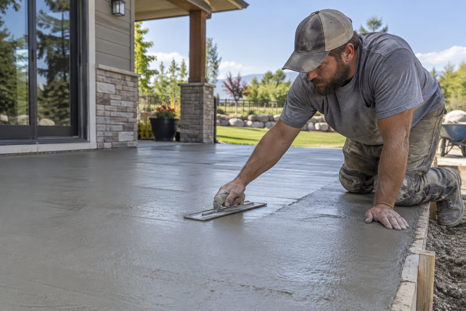 A masonry contractors professional at work