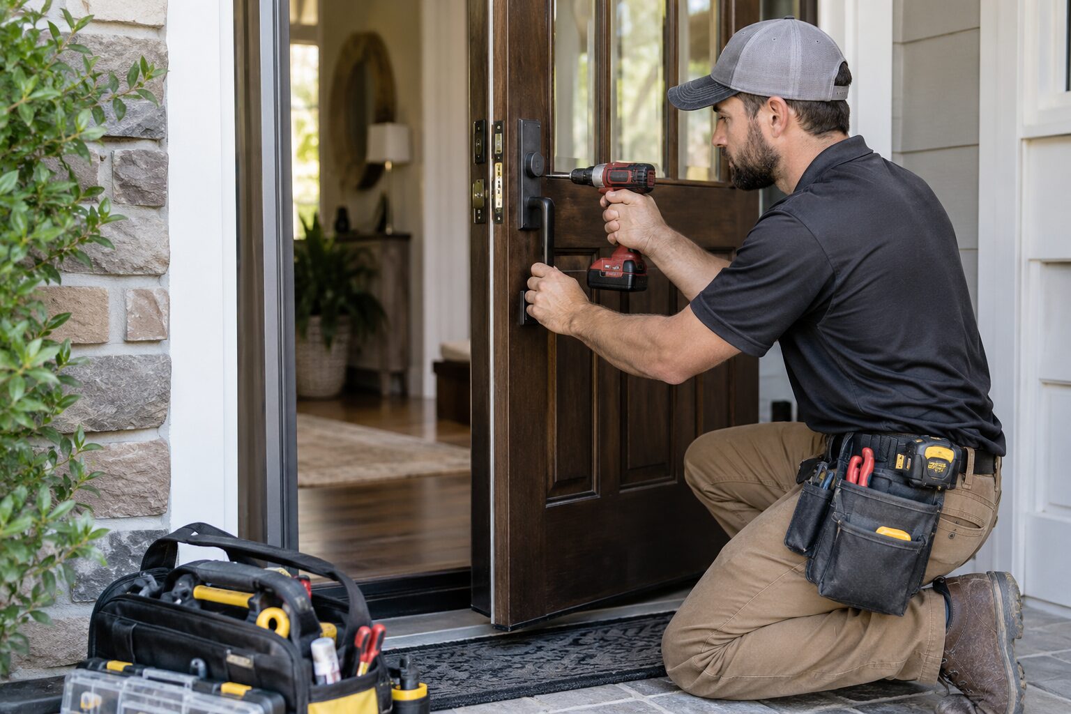 A handyman services professional at work