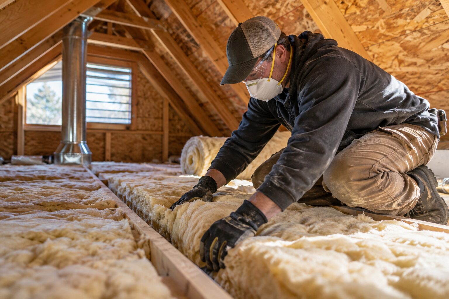 A insulation contractors professional at work
