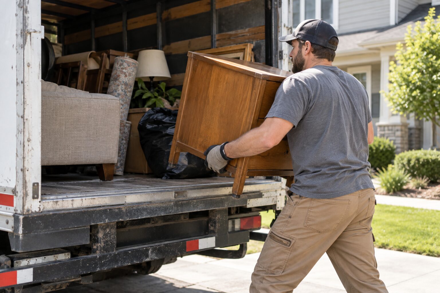 A junk removal companies professional at work