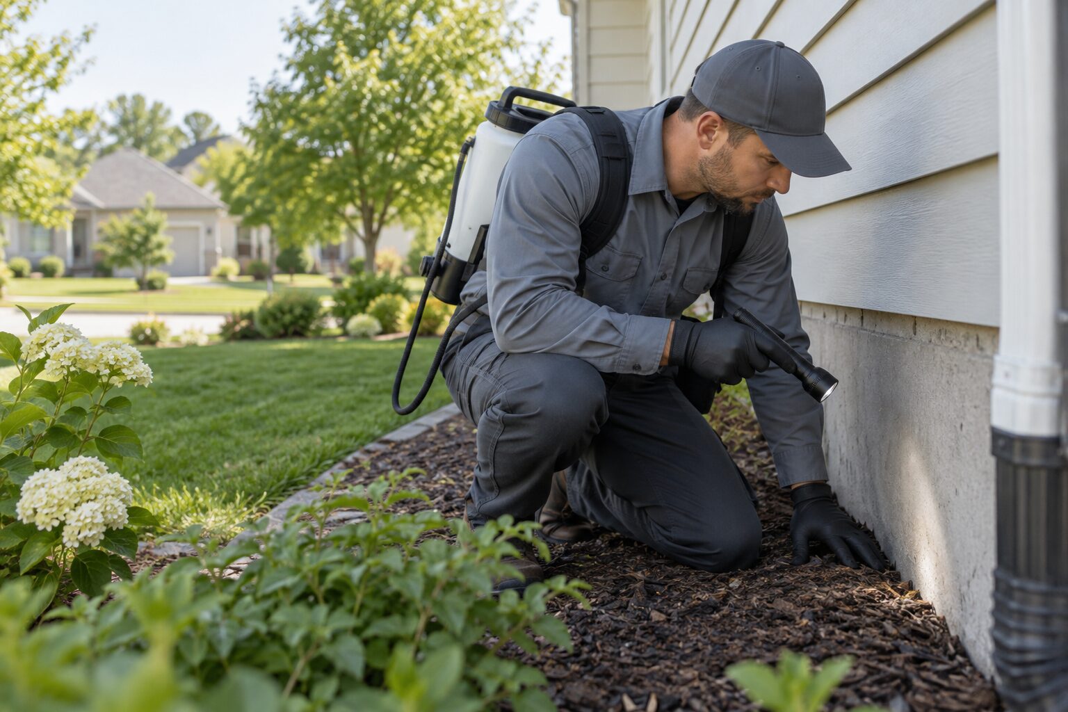 A pest control companies professional at work