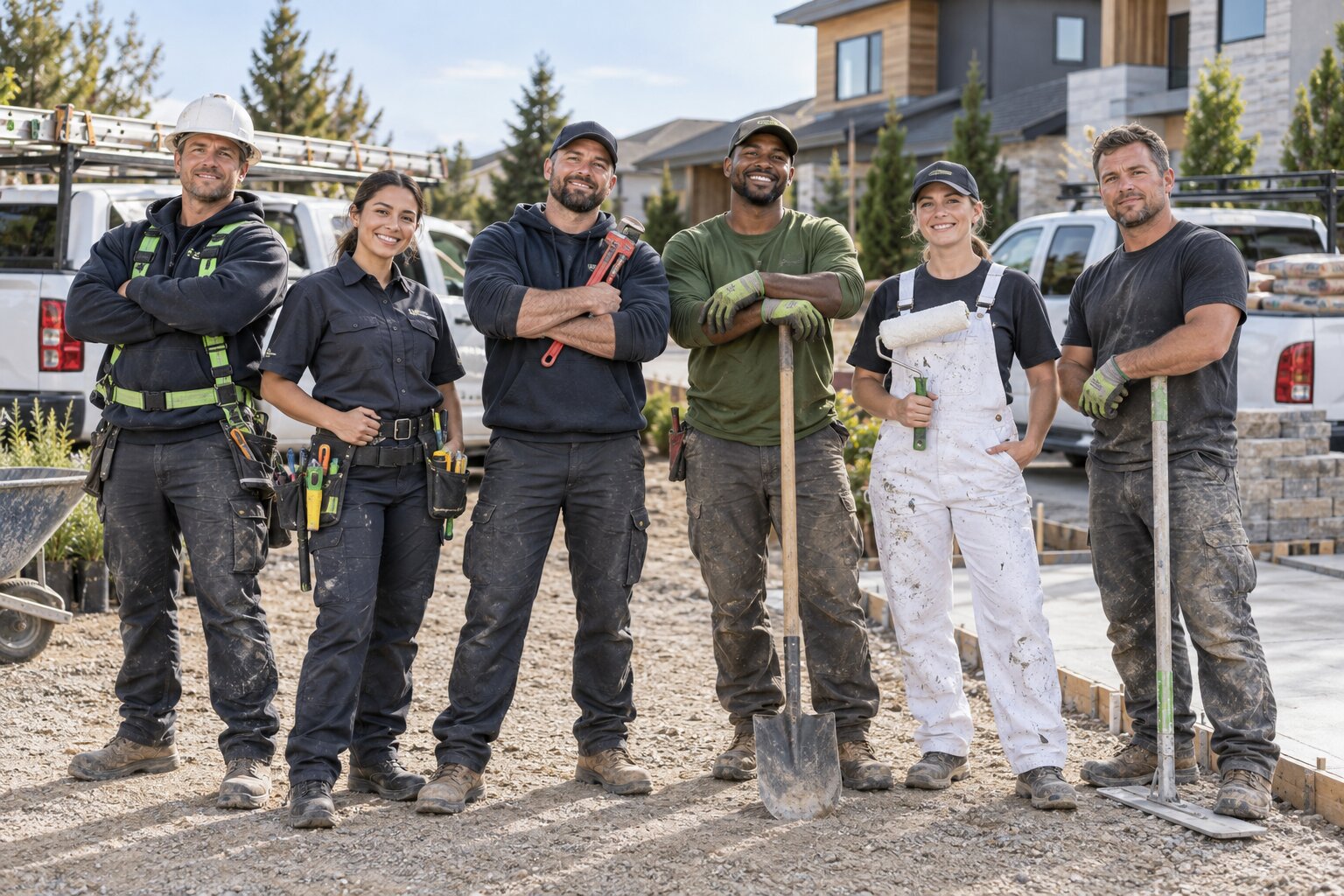 A team of local-service professionals representing different trades